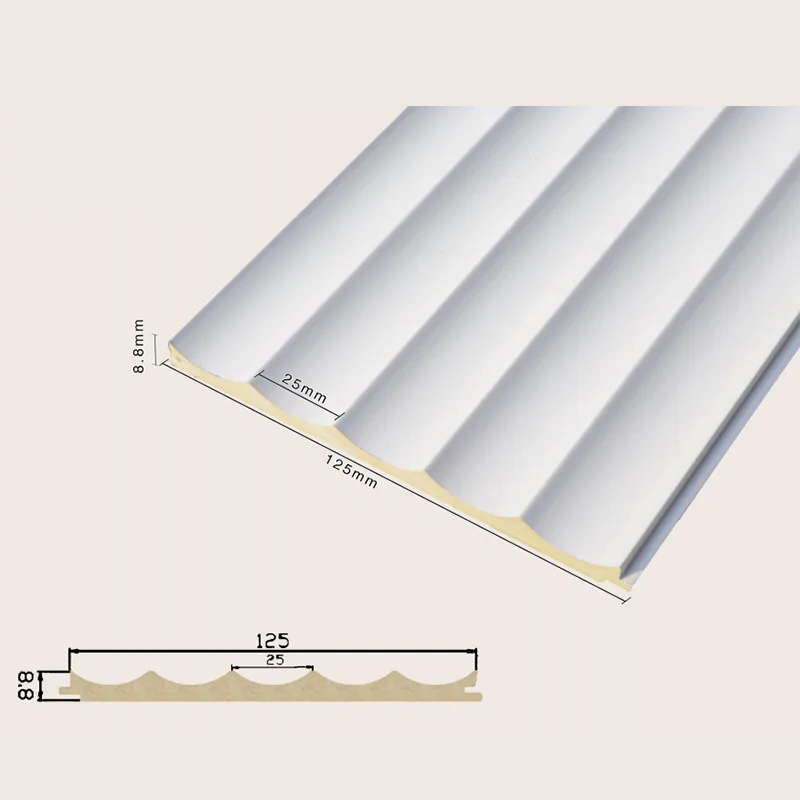 125 सॉलिड रिकेस्ड 5-ग्रिड फ्लूटेड वॉल पैनल